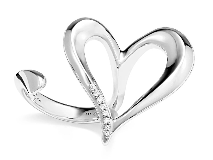 Judith Ripka Couture Eros 0.05ct Diamond Rhodium Over Sterling