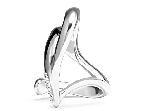 Judith Ripka Couture Eros 0.05ct Diamond Rhodium Over Sterling