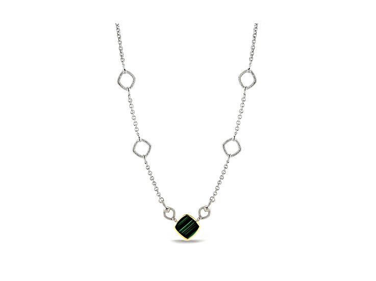 Endless Necklace Labradorite and Quartz Station Style Sterling Silver Endless Necklace Labradorite and Quartz Station Style Sterling Silver