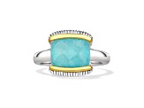 Judith Ripka Couture  Eternity Amazonite Rhodium Over Sterling Silver and 18K Gold Ring