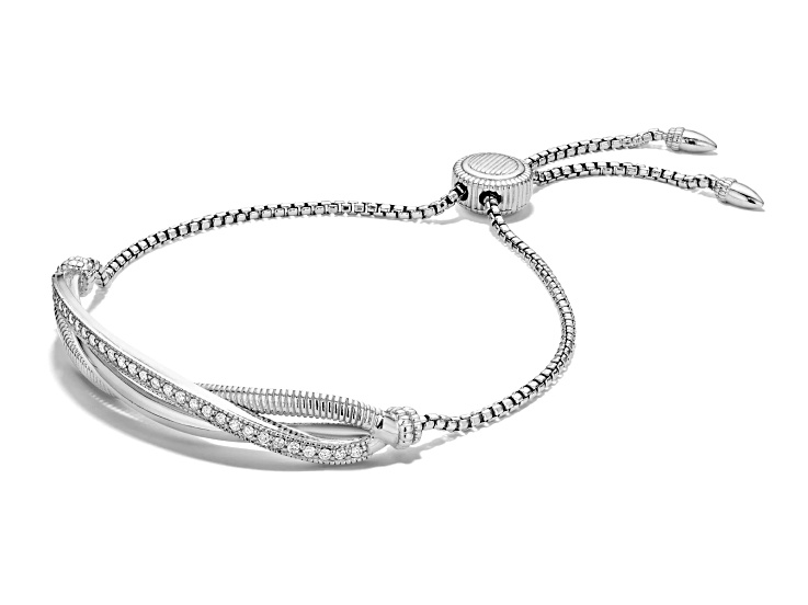 Judith Ripka Couture Eternity Diamond Rhodium Over Sterling