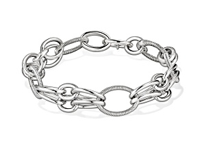 Judith Ripka Couture Eternity Rhodium Over Sterling Silver Bracelet
