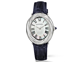 Judith Ripka Couture Eternity Mother-of-Pearl with Midnight Crocodile Leather Strap Watch