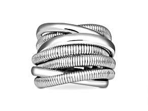 Judith Ripka Couture Eternity Rhodium Over Sterling Silver Ring
