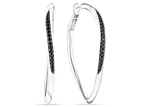 Judith Ripka Couture Nova Black Spinel Rhodium Over Sterling Silver Earrings