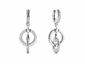 Judith Ripka Couture Vienna Rhodium Over Sterling Silver Hoop Earring