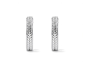Judith Ripka Couture Vienna Rhodium Over Sterling Silver Hoop Earrings