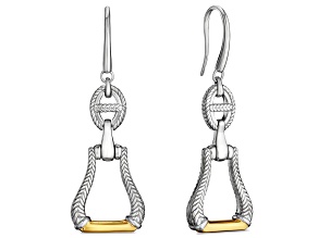 Judith Ripka Couture Vienna Rhodium Over Sterling Silver and 18k Gold Drop Earrings