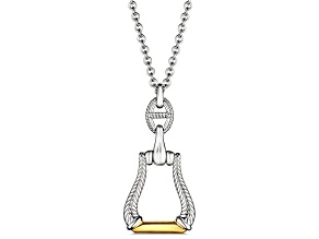 Judith Ripka Couture Vienna Rhodium Over Sterling Silver and 18k Gold Necklace