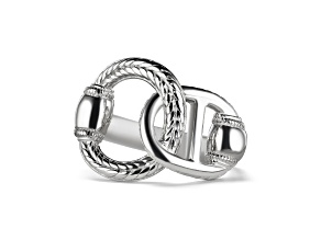 Judith Ripka Couture Vienna Rhodium Over Sterling Silver Interlocking Ring