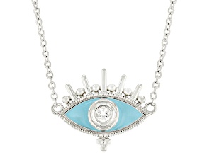 Judith Ripka Couture Little Jewels White Topaz Rhodium Over Sterling Silver Necklace 0.15ctw