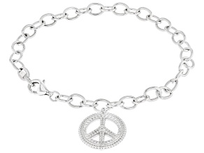 Judith Ripka Couture Little Jewels White Topaz Rhodium Over Sterling Silver Bracelet 0.03ct