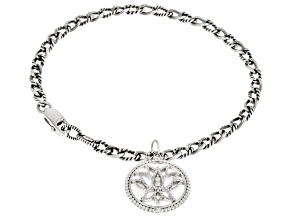 Judith Ripka Couture Little Jewels White Topaz Rhodium Over Sterling Silver Bracelet 0.07ct