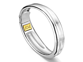 Judith Ripka Couture Eros Rhodium and 18k Yellow Gold Clad Bangle Bracelet