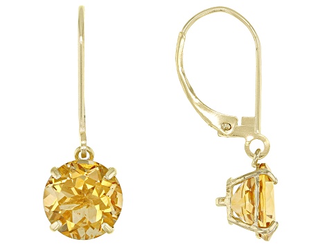 Yellow Citrine 10k Yellow Gold Dangle Earrings 3.15ctw - JSA008 | JTV.com