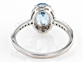Blue Aquamarine Rhodium Over 14k White Gold Ring 1.03ctw