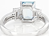 Blue Aquamarine Rhodium Over 14K White Gold Ring 1.25ctw