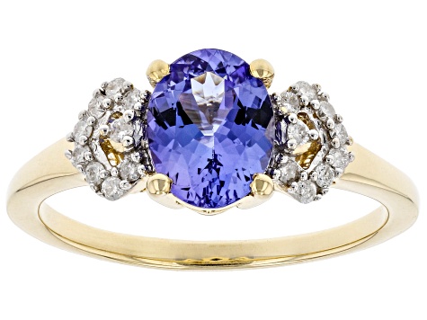 Blue Tanzanite 10K Yellow Gold Ring 1.16ctw - JSA034 | JTV.com