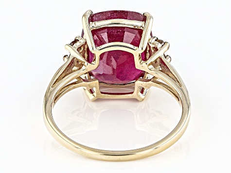 Red Ruby 10K Yellow Gold Ring 7.29ctw