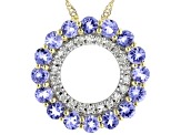 Blue Tanzanite 10K Yellow Gold Pendant With Chain 1.05ctw