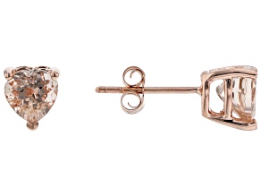 Peach Morganite 10K Rose Gold Stud Earrings 1.50ctw