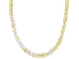 Multi-Color Rondelle Beaded Ethiopian Opal 14K Yellow Gold Necklace 3-5mm