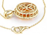 Orange Fire Opal 14K Yellow Gold Pendant With Chain 2.45ctw