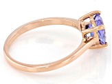 Blue Tanzanite 10K Rose Gold Solitaire Ring. 1.05ctw