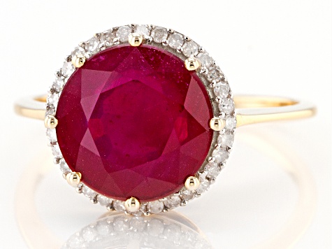 Red Mahaleo® Ruby 10k Yellow Gold Ring 3.99ctw