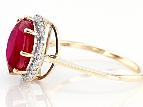 Red Mahaleo® Ruby 10k Yellow Gold Ring 3.99ctw