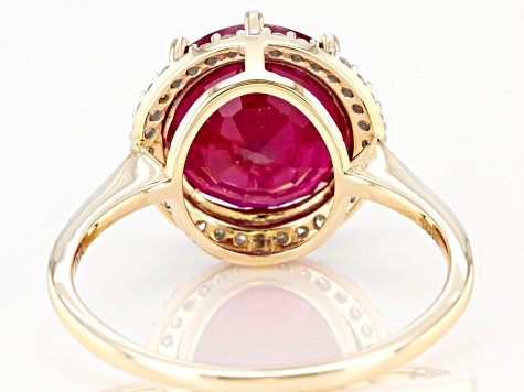 Red Mahaleo® Ruby 10k Yellow Gold Ring 3.99ctw