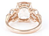 Peach Cushion Cor-de-Rosa Morganite 10K Rose Gold Ring 4.26ctw