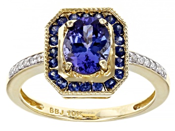 Picture of Blue Tanzanite 10K Yellow Gold Ring 1.36ctw