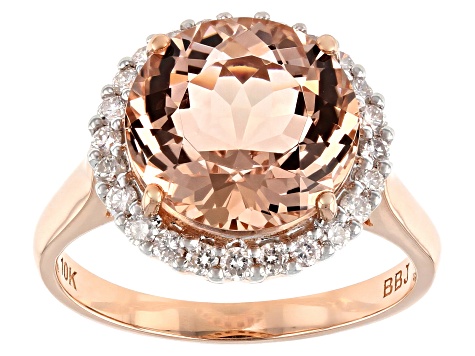 Peach Morganite 10k Rose Gold Ring 5.34ctw