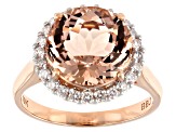 Peach Morganite 10k Rose Gold Ring 5.34ctw