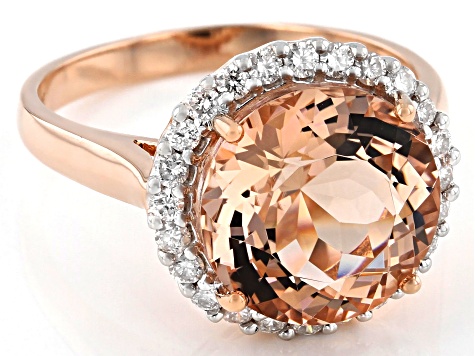 Peach Morganite 10k Rose Gold Ring 5.34ctw