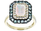 Multi Color Opal 10k Yellow Gold Ring 1.77ctw