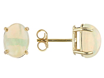 Details about   Solid 10k Gold Casual Earrings with Natural Blue Ethiopian Opal 1.59 Ct.