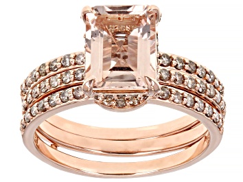 Picture of Peach Cor-De-Rosa Morganite™ Morganite Diamond 14K Rose Gold Ring 2.51ctw