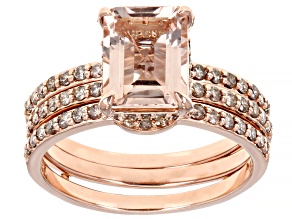 Peach Cor-De-Rosa Morganite™ Morganite Diamond 14K Rose Gold Ring 2.51ctw