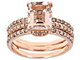 Peach Cor-de-Rosa Morganite Morganite Diamond 14K Rose Gold Ring 2.51ctw