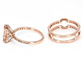 Peach Cor-de-Rosa Morganite Morganite Diamond 14K Rose Gold Ring 2.51ctw