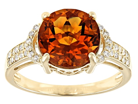 Orange Madeira Citrine 10k Yellow Gold Ring 2.90ctw