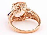 Peach Cor-de-Rosa Morganite 10k Rose Gold Ring 3.71ctw