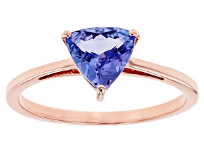 Blue Tanzanite 10k Rose Gold Solitaire Ring