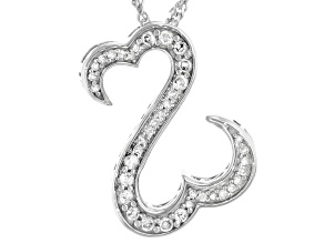 White Diamond Rhodium Over Sterling Silver Pendant With Chain 0.25ctw
