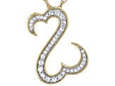White Diamond 14k Yellow Gold Over Sterling Silver Pendant 0.25ctw