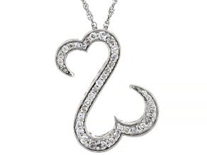 White Diamond Rhodium Over Sterling Silver Pendant With Chain 0.75ctw