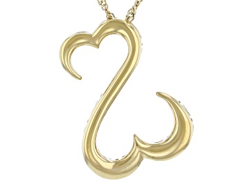 Picture of 14k Yellow Gold Over Sterling Silver Open Hearts Pendant With Chain