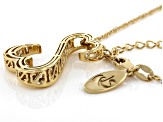 14k Yellow Gold Over Sterling Silver Open Hearts Pendant With Chain